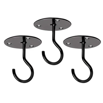 

Ceiling Hooks, 3 Pack Black Wall Mount Ceiling Hooks Ceiling Plant Hooks Metal Plant Ceiling Hangers Basket Hangers