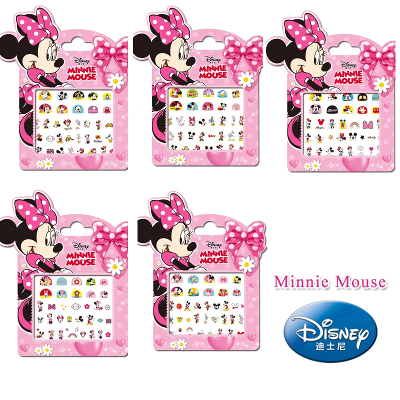 

Genuine 5 pcs Disney Mickey Minnie Makeup Toy Nail Stickers Toy Disney Girl Sticker Toys For Kids Brithday Gifts