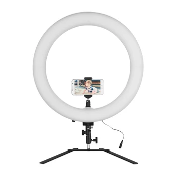 

Andoer 18inch LED Ring Light 5600K 60W Dimmable Camera Photo Video Lighting Kit with Tabletop Stand/ Phone Clamp/ Ball Head