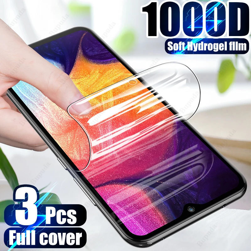 Protector de pantalla de hidrogel para Samsung Galaxy, película protectora suave para Samsung Galaxy A50, A51, A70, A71, A30S, A50S, M51, M20, M30S, 3 uds.