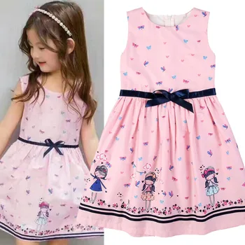

Summer Girls Toddler Kids Baby Girls Dress Cartoon Sleeveless Dress Lovely Dresses