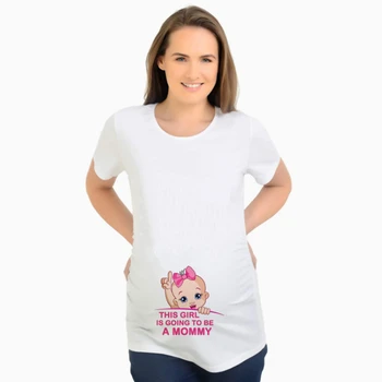 

Pregnancy T-shirt Maternity Cute Baby Print O-Neck Short Sleeve T-shirt Pregnant Tops Camisetas De Lactancia Maternity T Shirt