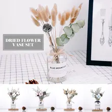 Цветы сушеные ваза из стекла красивые сушеные цветы набор сосновый конус laguurus Ovatus романтические сушеные цветы капок Вечерние