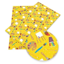 Снова в школу напечатанная кожа ткань искусственная кожа листы 20*34 см для сумки бумажник изготовление сережек, 1Yc9167