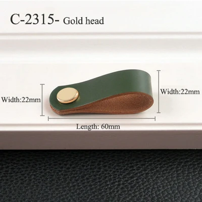 7 цветов/латунь натуральная кожа мебельная ручка/ручка и ручки для дверей шкафа комода ящика Чемодан ручка с винтами - Цвет: C-2315-gold