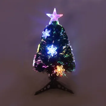 

2020 Snowflakes Christmas Fiber Tree Gift LED Lights Xmas Artificial Tree Ornaments for Home Office Store Hotel Festival Decor