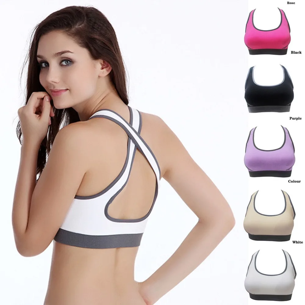 Hot Multicolors Women Push Up Padded Sexy Female Athletic Vest Gym Fitness Sports Bra Stretch Cotton Seamless Popular