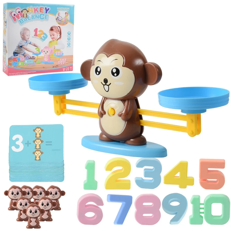 Детское раннее образование, обезьяна, цифровой баланс, весы, игрушка, раннее обучение, баланс, детское образование, цифровое дополнение и S