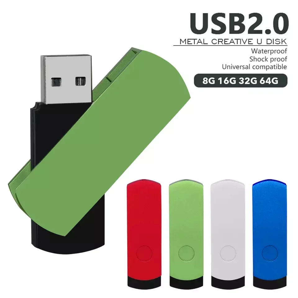 10PCS Colour Folding Swivel USB Flash Drive 128G Pendrive 32GB64GB16GB Pen drive Memory Stick USB Stick Gift Free Custom LOGO best pen drive 64gb