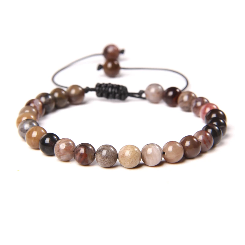 Multicolor Real Natural Stone Bracelet 6mm Beads Handmade Braid Bracelets For Women Men Amethysts Citrines Healing Reiki Jewelry