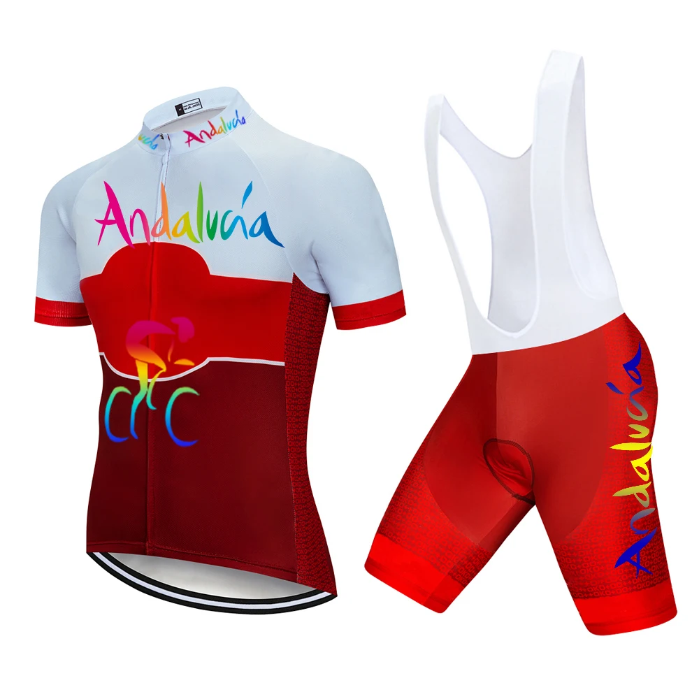 Andalucia Camouflage Team Summer Bike Cycling Jersey Sets Men Bike Clothes Wear Bib Shorts Breathable 20D GEL Pad cycling jersey cycling suit cycling jersey set