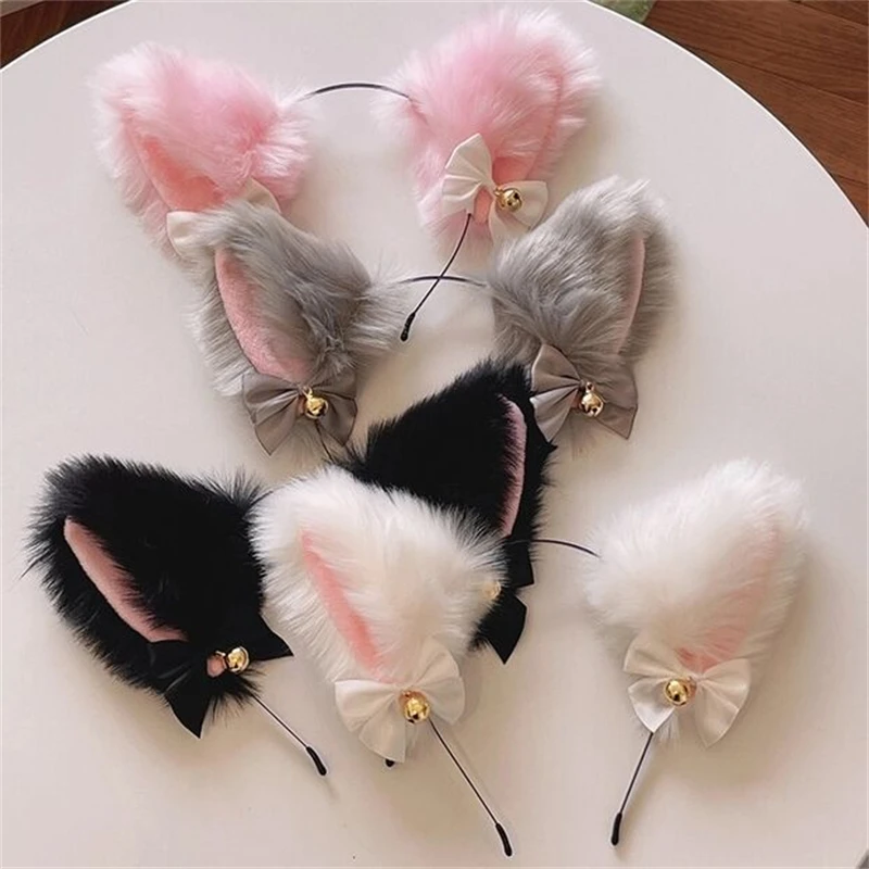 Beautiful Masquerade Halloween Cat Ears Headwear Cosplay Cat Ear Anime Party Costume Bell Headwear Headband Hair Accessories Women's Costumes