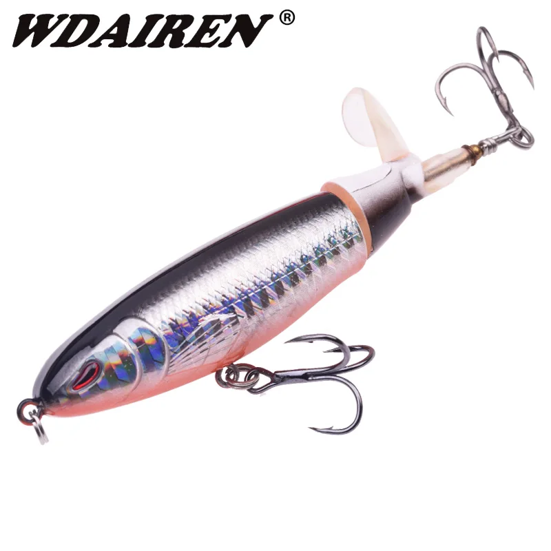 1PC Floating Whopper Popper Fishing Lure 10cm/13.5g Artificial Hard Bait Topwater Plopper Soft Rotating Tail Catfish Bass Tackle | Спорт и