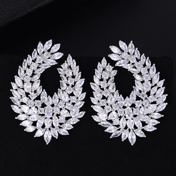 

LARRAURI Fashion Jewelry Luxury Popular Waterdrop Earrings Elegant Full Mirco Paved Cubic Zircon Naija Wedding Earrings серьги