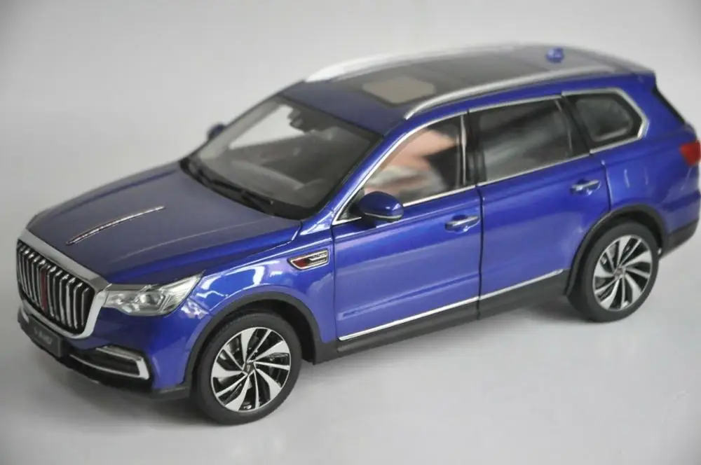 1:18 Модель литья под давлением для FAW Hongqi HS7 2019 синий роскошный внедорожник