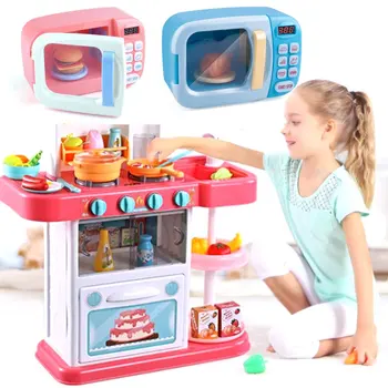 

Children'S Puzzle Color Mud Play House Toys Sound And Light Timing Simulation Small Appliances Microwave Oven