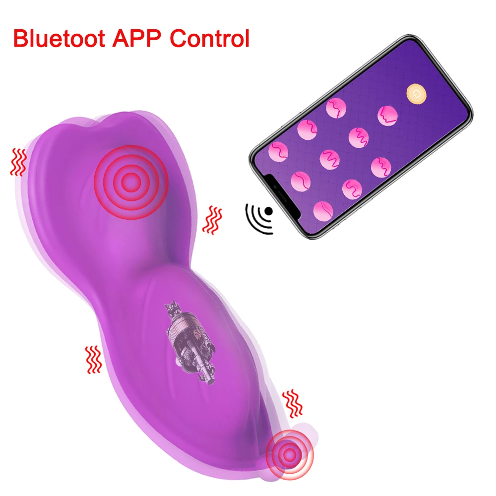 vibrador portátil de mariposa para vibrador inalámbrico con Bluetooth, Control por aplicación remota, bragas vibradoras, Juguetes sexuales para -