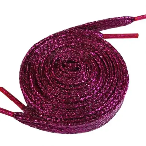 Rose Red Шнурки 1 пара сменных кроссовок на плоской подошве, повседневные блестящие золотистые и Серебристые шнурки для обуви - Цвет: Rose Red