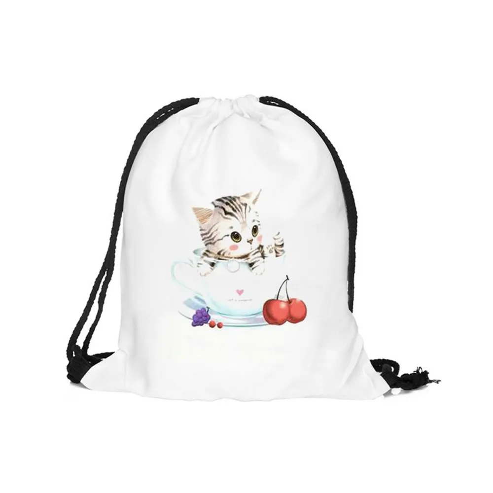 Рюкзаки для мужчин и женщин с завязками и 3D принтом, Спортивная дорожная сумка для хранения, высококачественный рюкзак для покупок, Карманный чехол