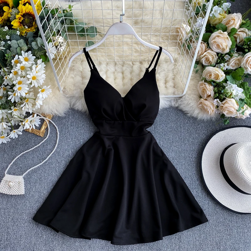 Summer Dresses Woman Party Night Sexy V Neck Spaghetti Strap High Waist  Club Mini Dresses Vestidos Ladies Backless Short Dress - AliExpress  200000345