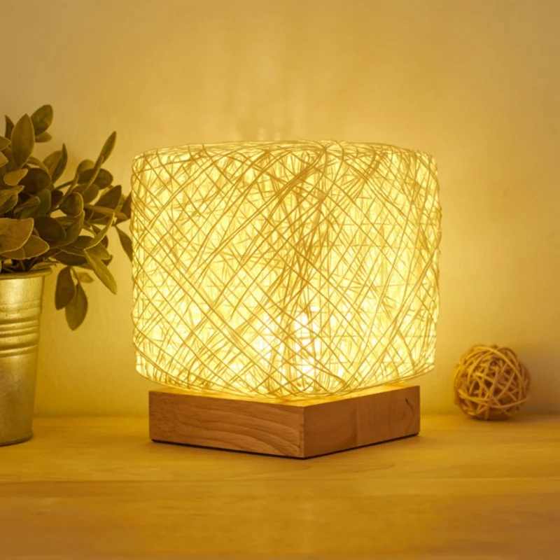 

CreativeLED Rattan Moon Night Light Household Table Lamp party Wedding Colorful Lamp Bedroom Study Lighting Home Decoration B1