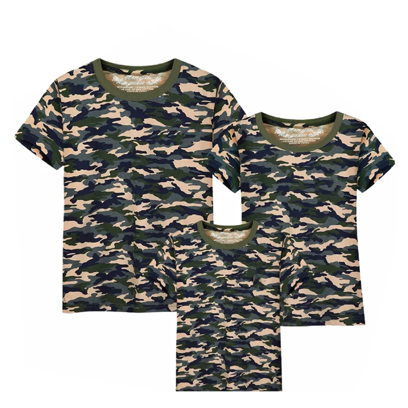 

Summer Style Family Matching Outfits Dad and Boy Camouflage T shirt Short Sleeve Mother Daughter Clothes Famili Look Clothing