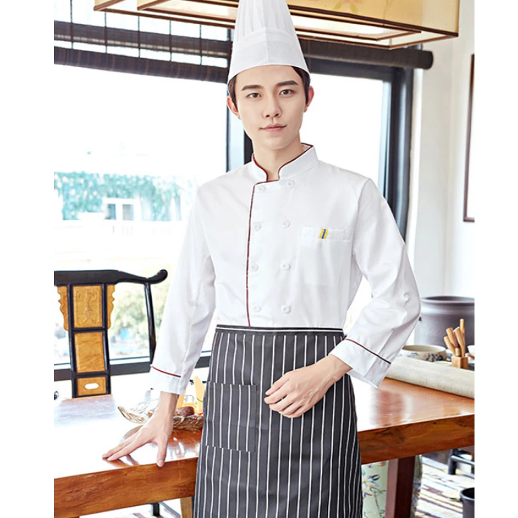 Chef Jacket Food Service Long Sleeve Double Breasted Hotel Kitchen Catering Breathable Unisex Uniform Suit Wholesale
