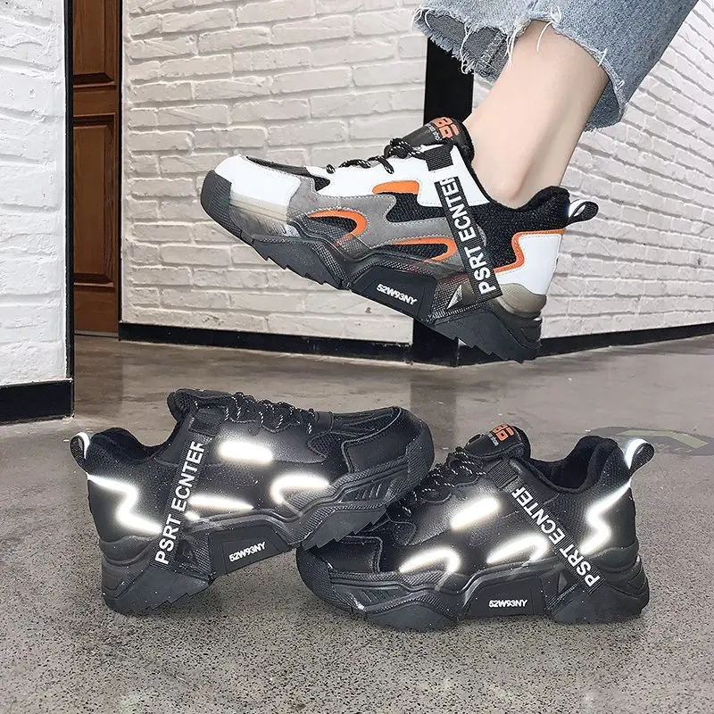 

Winter Women Chunky Sneakers Vulcanized Shoes Fashion Transparent Sole White Platform Sneakers Plush Keep Warm Casual Shoes 5cm