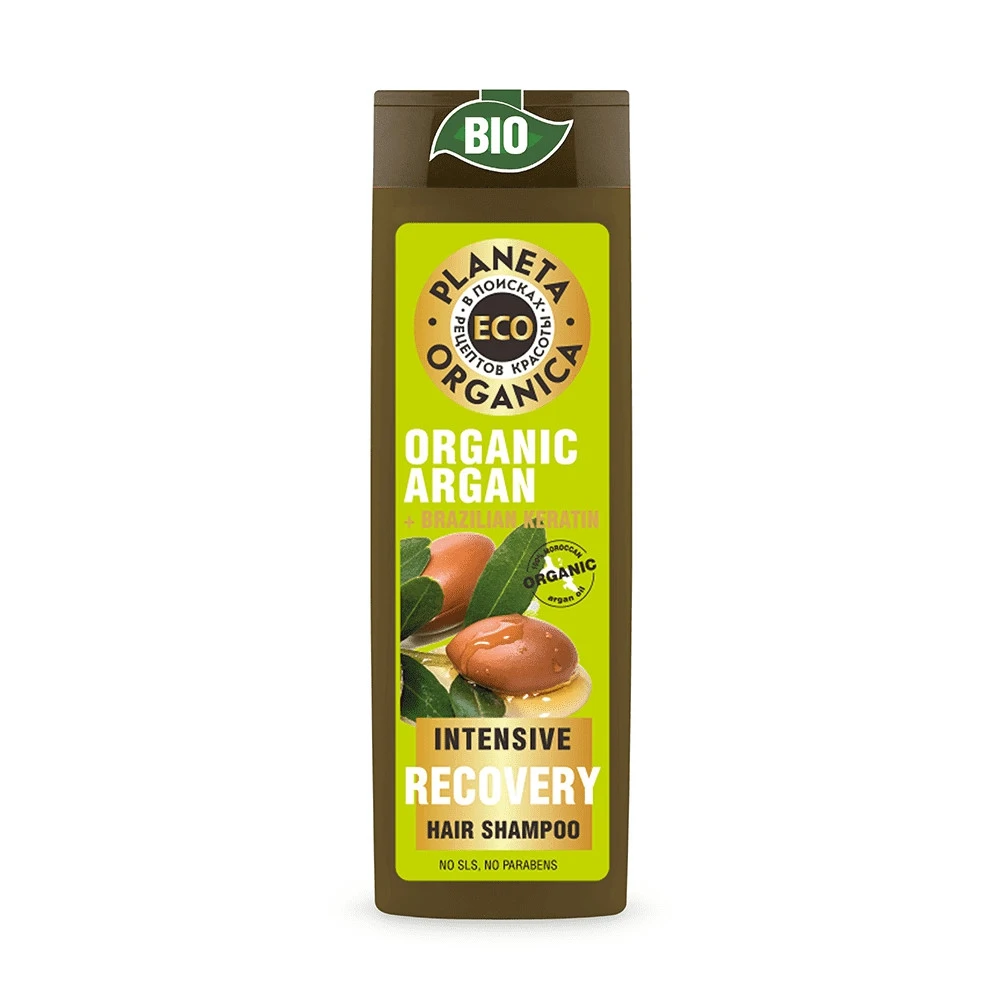 ECO шампунь для волос &quotPlaneta Organica. ORGANIC ARGAN + BRAZILIAN KERATIN" 520 мл | Красота и здоровье