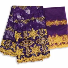 Новое поступление африканская Базен riche ткань с бисером шнур кружевная ткань морская парча ткань для свадьбы KY121409