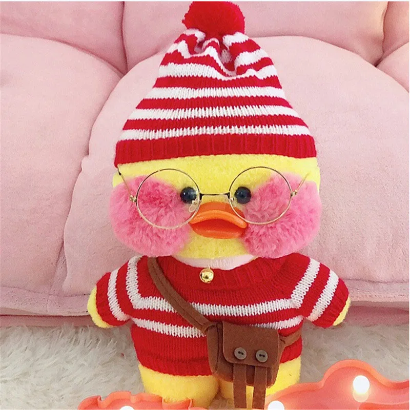 30cm Lalafanfan Plush Toy Kawaii Cafe Mimi Yellow Duck Cute Stuffed Doll Soft Animal Dolls Kids 2