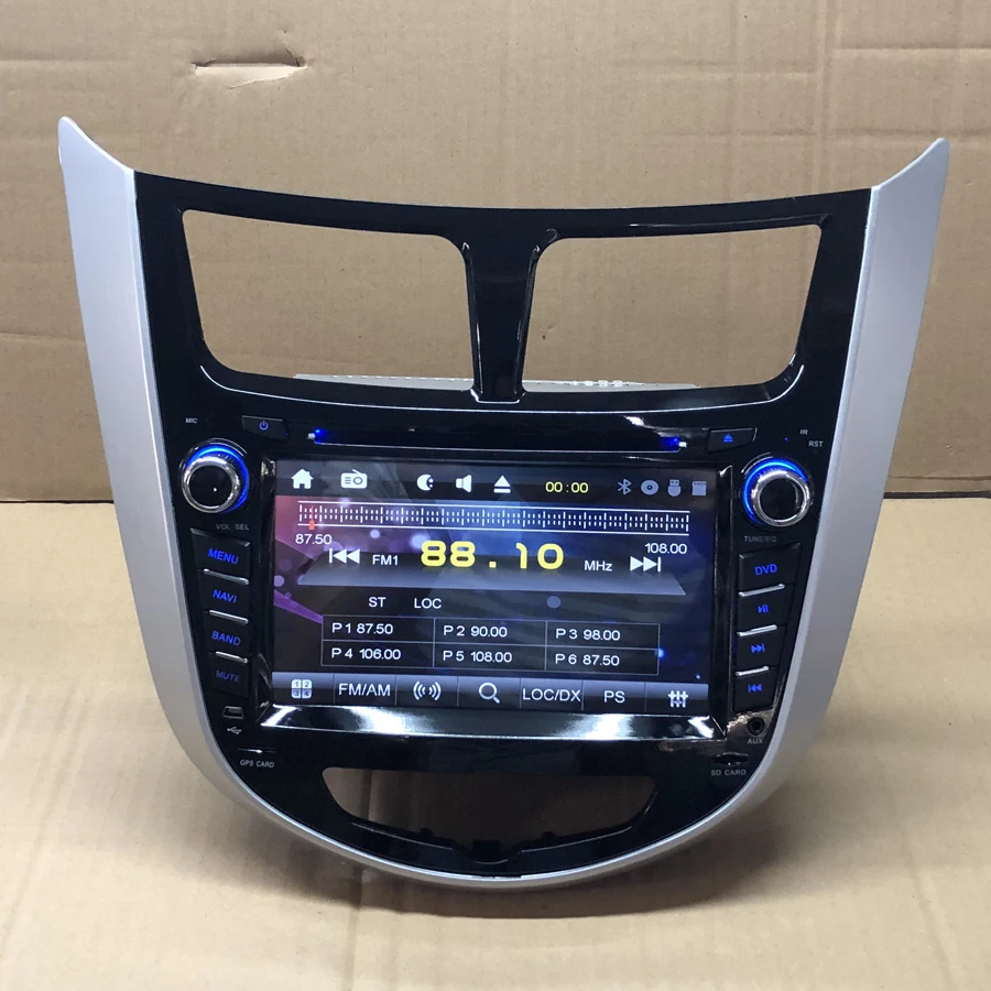 BYNCG Car DVD Player GPS Navigation 2 Din 7'' Multimedia auto Radio DVD Player for Hyundai Solaris accent Verna i25 2010