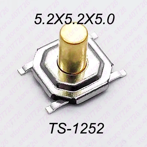 H 5.0mm bag packing 1000 шт. металлический такт переключатель 5,2x5,2 мм H = 1,5/1,6/1,7/1,8/2,0/2,3/2,5/3,0/3,2/3,5/3,8/4,0/4,3/5/6 /7/8/9 мм 4Pin SMD для монтажа на печатной плате - Цвет: H 5.0mm bag packing