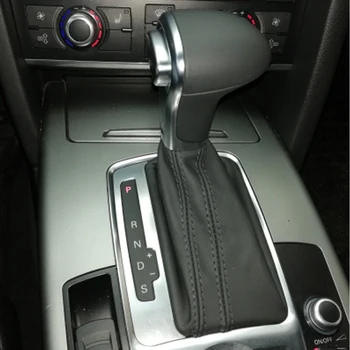 

Car Stick Gear Lever Shifter Knob HeadBall Complete Leather Gaiter Boot Cover For Audi A4 A5 A6 Q5 Q7 B8 2006-2015 Car Styling