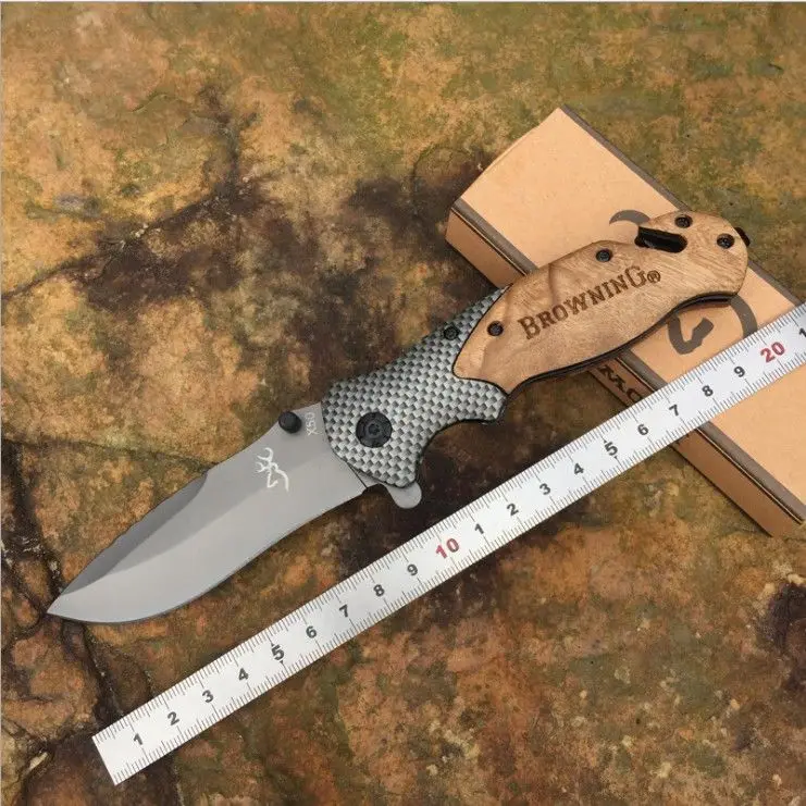 

Folding Pocket Knife 440C Blade Combat Tactical Knives EDC Multi Tools Good For Hunting Camping Survival Outdoor Wooden Handle