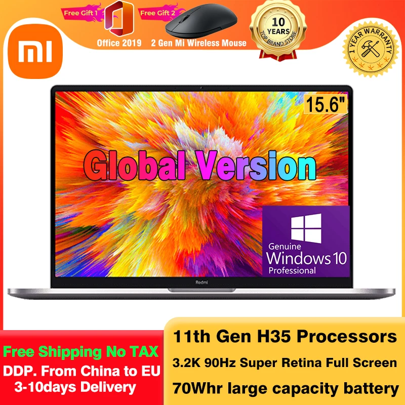 Ноутбук Xiaomi RedmiBook Pro 15 Intel Core i7-11370H/i5-11300H 16 + 512 ГБ MX450 6-дюймовый ноутбук Mi компьютер