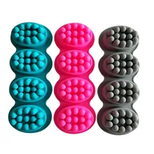 New 4 Cavity 3D Handmade Silicone Soap Molds Massage Therapy Bar Making Mould Tools DIY Oval Shape Essence Soaps Resin Crafts