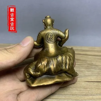 Изысканная Чистая медь восемь триграмм езда Тигр Богатство Бог Чжао Gongming орнамент