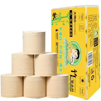 

6Rolls Paper , Bathroom Household 4 Layers Bath Toilet Paper White Smooth Soft
