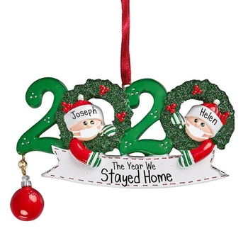 

2020 Family Xmas Lockdown Decor Christmas Tree Wooden Snowman Ornament DIY Home Party Navidad New Year Gift Home Party Supplies