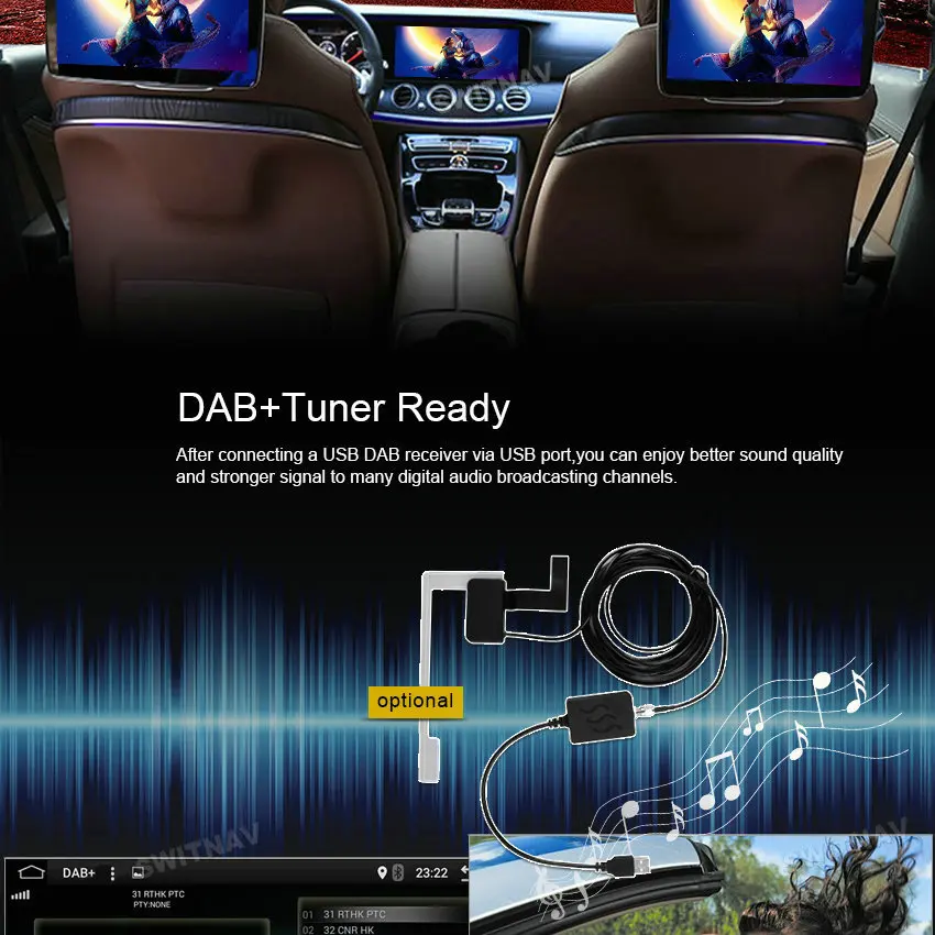 Best SWITNAV 4GB+64GB Qualcomm  Android 9.0 CAR DVD Player For benz  GLA CLA  A  Class  W176  A160 car multimedia  car audio gps 4G 22