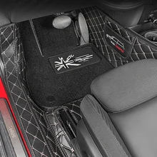 Автомобильный кожаный коврик для пола, декоративная накладка с логотипом для BMW MINI Cooper S F54 F55 F56 F60 R55 R56 R60, аксессуары для стайлинга автомобилей