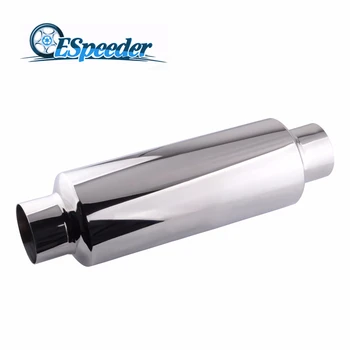 

ESPEEDER Universal 2.0 "2.25 "2.5"3.0" Exhaust Muffler Car Resonator Exhaust Muffler Stainless Steel Exhaust Tail Tube Silencer