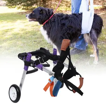 

Aluminium Alloy Purple Double Wheel Pet Wheelchair Disabled Dog Assisted Walk Car Hind Leg Rehabilitation Auxiliary Car for Pets
