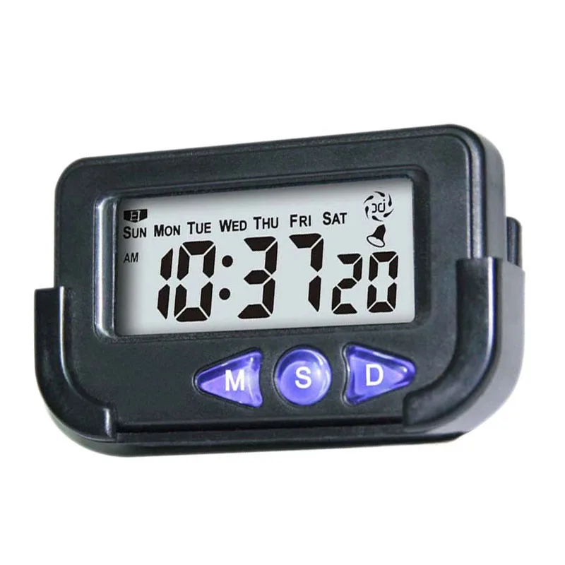 Portable Digital Car Pocket Sized Digital Electronic Travel Alarm Clock  Time Date Automotive Electronic Stopwatch Alarm Clock