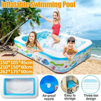 

1.5m/2.1m/2.6m Inflatable Swimming Pool Large Family Pools for Kids Adult Pool PVC Foldable Bathtub Outdoor Children's Pool