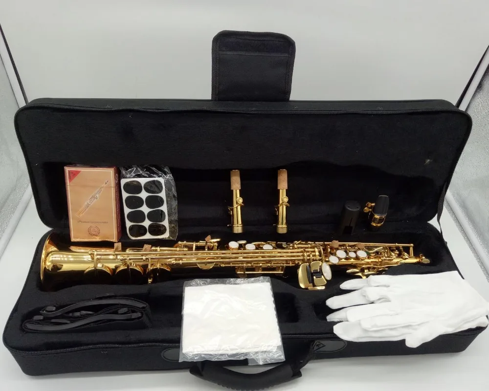Музыкальный Fancier-клуб сопрано саксофон Conn SS-610 золотой лак b-плоский сопрано Sax 610 с Чехол мундштук камышовый шейный