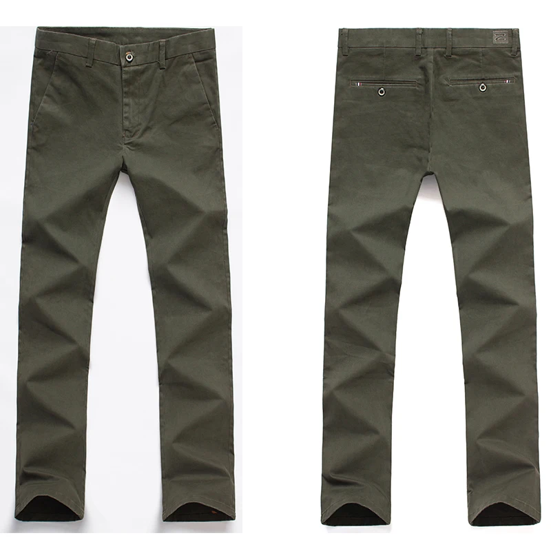 Spring Summer Men Cotton Casual Classic Dress Pants Business Stretch Straight Fit Khaki Formal Trousers Male Long Pant Work