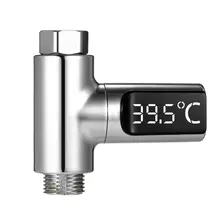 Pantalla LED termómetro de ducha de agua auto-generador de electricidad Monitor de temperatura del agua medidor inteligente de energía