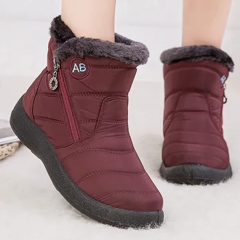 Warm Women Boots Fashion Waterproof Snow For Winter, Shoes Casual Lightweight Ankle  1